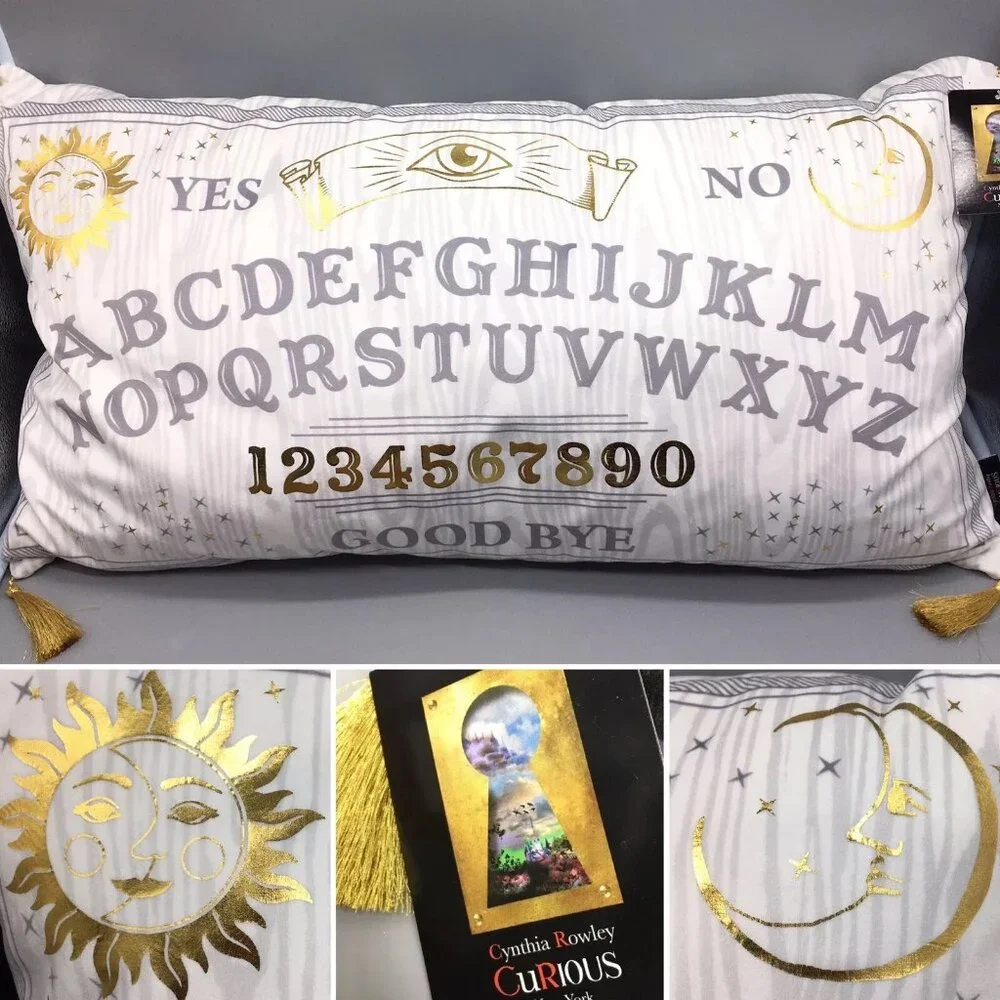 Cynthia Rowley Halloween White Ouija Board Feather Pillow Luxury Designer XL 30